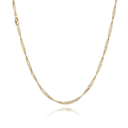 Billede af Halskæde Singapore 2,90 mm. forgyldt 925s 45 cm
