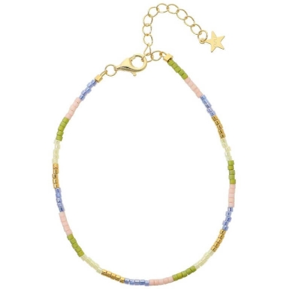 Billede af Nuni Copenhagen Kira Forest armbånd forgyldt sølv m. perler (16+3 cm)