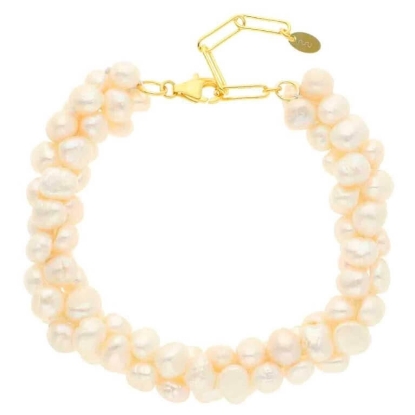 Billede af Nuni Copenhagen Leonora Pearl armbånd forgyldt sølv m. fvp (16+3 cm)