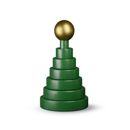 Billede af Kay Bojesen Juletræ - H13,5 cm - Gummitræ/Bøg