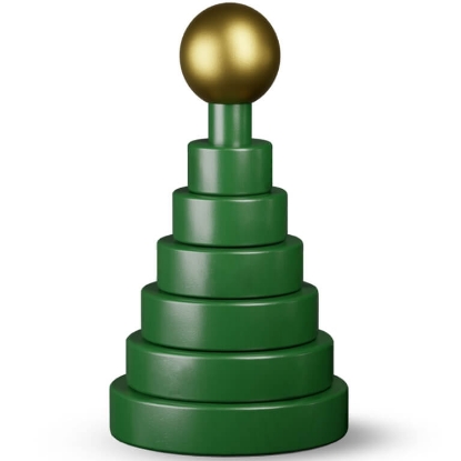 Billede af Kay Bojesen Juletræ - H19,5 cm - Gummitræ/Bøg