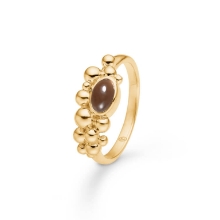 Billede af Mads Z "Precious Bubbles" ring 14 kt. guld m. røgkvarts (str. 58)
