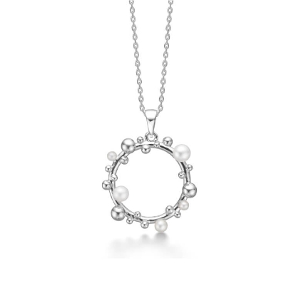 Billede af Mads Z "Bubbles N' Pearls" halskæde sølv m. kulturperler (42-45 cm)