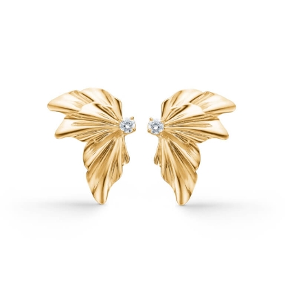 Billede af Mads Z "Monarch" øreringe 14 kt. guld m. 0,10 ct. w/si brillanter