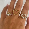 Billede af STINE A Flow Ring With Two Stones ring forgyldt sølv (str. 52)