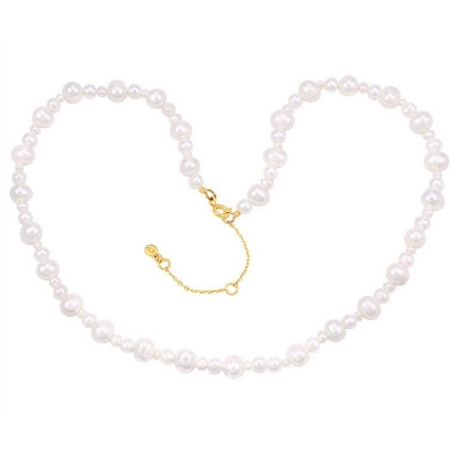 Billede af Hultquist Josephine halskæde forgyldt sølv m. fvp (40+5cm)