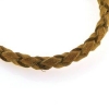 Billede af Armbånd flettet læder natur