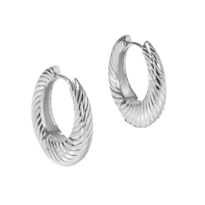 Billede af Aqua Dulce Chunky Line Big øreringe sølv