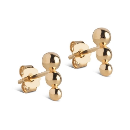 Billede af ENAMEL Copenhagen Trinity øreringe forgyldt sølv