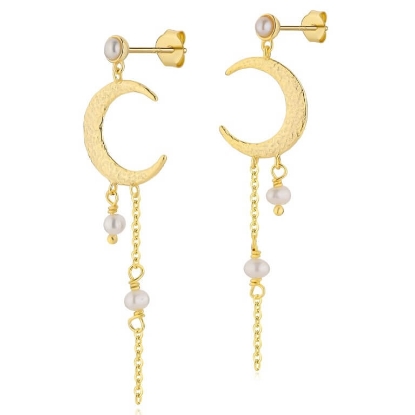 Billede af WiOGA Carly øreringe forgyldt sølv m. fvp