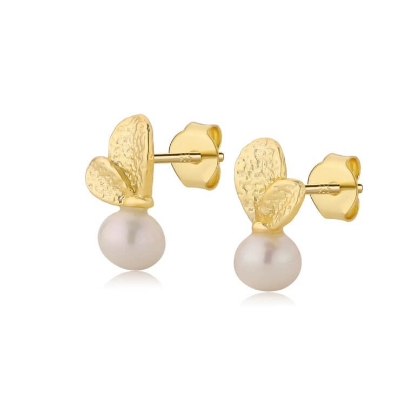 Billede af WiOGA Nancy øreringe forgyldt sølv m. fvp