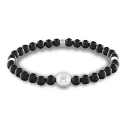 Billede af Tommy Hilfiger TH85 Beads armbånd med sorte perler stål (18,5 cm)