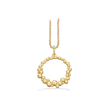 Billede af Vedhæng cirkel m. kugler 8 kt. m/sølvkæde