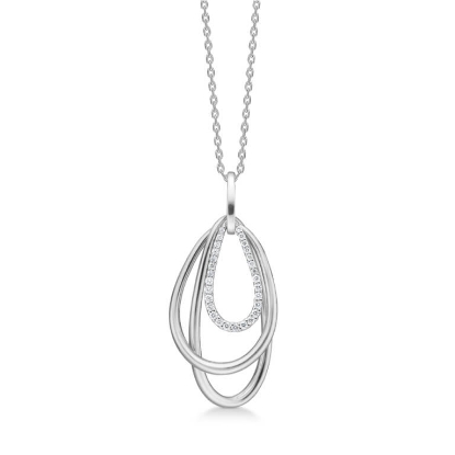 Billede af Mads Z "Fabienne" halskæde sølv m. hvid topas (40-45 cm)