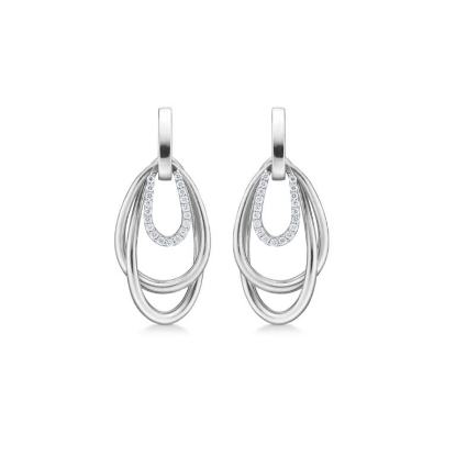 Billede af Mads Z "Fabienne" øreringe sølv m. hvid topas