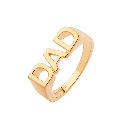 Billede af Maria Black 'DAD' ring forgyldt sølv (str. 52)