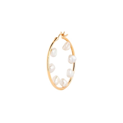 Billede af Maria Black 'Baroque' hoop forgyldt sølv m. fvp (35 mm)