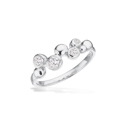 Billede af Ring kugler cubic zir. sølv rh.