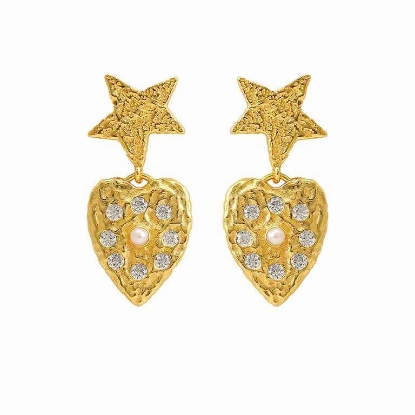 Billede af Hultquist Lucia Star øreringe forgyldt sølv m. cz + fvp