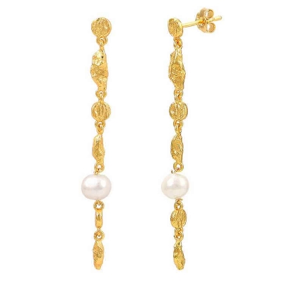 Billede af Hultquist Hazel øreringe forgyldt sølv m. fvp