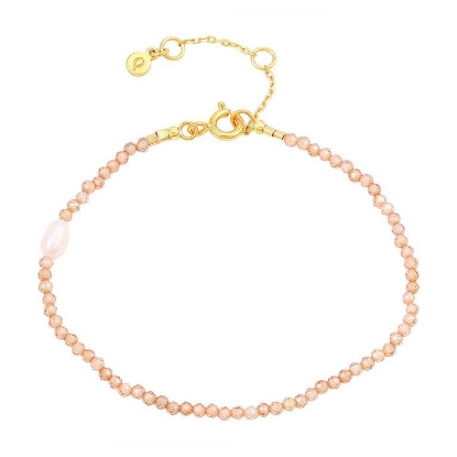 Billede af Hultquist Zuri armbånd forgyldt sølv m. cz + fvp (17 + 3 cm)