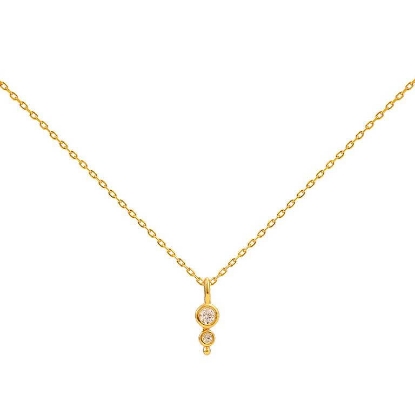 Billede af Hultquist Magnolia Pendant halskæde forgyldt sølv m. cz (40+5 cm)