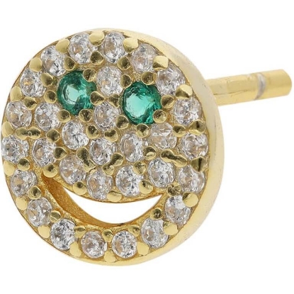 Billede af Nuni Copenhagen Moscow White ørering forgyldt sølv m. cz (1 STK.)