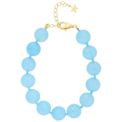 Billede af Nuni Copenhagen Jasmin Blue armbånd forgyldt sølv m. perler (17+3 cm)
