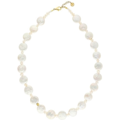 Billede af Nuni Copenhagen Athens halskæde forgyldt sølv m. fvp (42+5 cm)