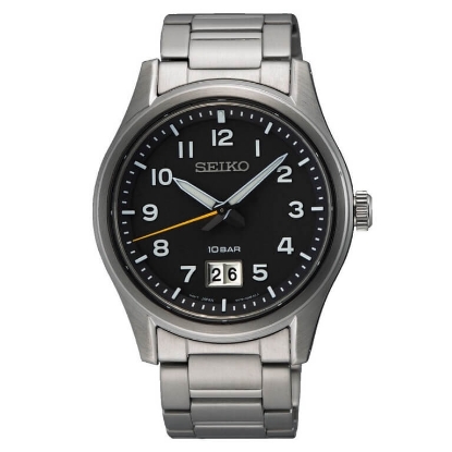 Billede af Seiko Classic herreur stål sort skive safirglas 39,5mm 10ATM