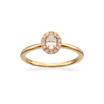 Billede af *Diana ring roset 0,28 H-W/SI 14 kt