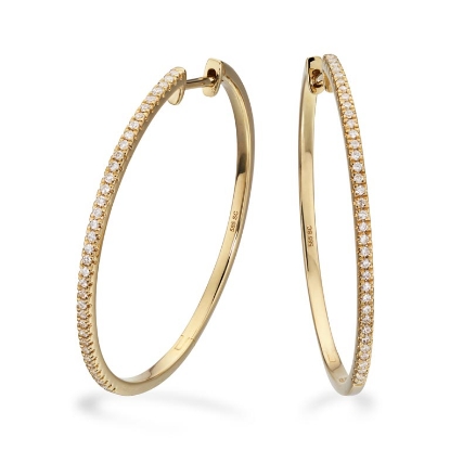 Billede af *Dazzling clip-creoler 30 mm 0,27 H-W/SI 14 kt.