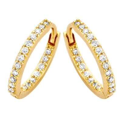 Billede af Spirit Icons Lagoon small ørestikker 14 karat guld med ialt 0,19ct. w/vs