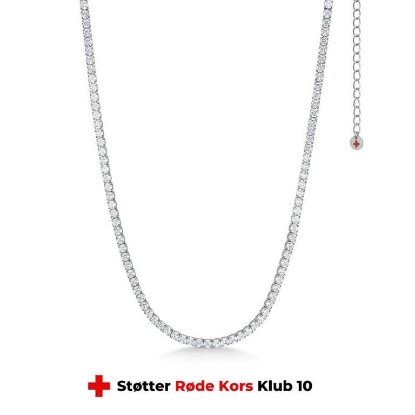 Billede af Studio Z "Tennis" halskæde sølv m. cz (40-46 cm) - Røde Kors Klub 10