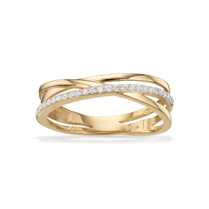 Billede af *Ring cubic zir. rd/hv 8 kt.