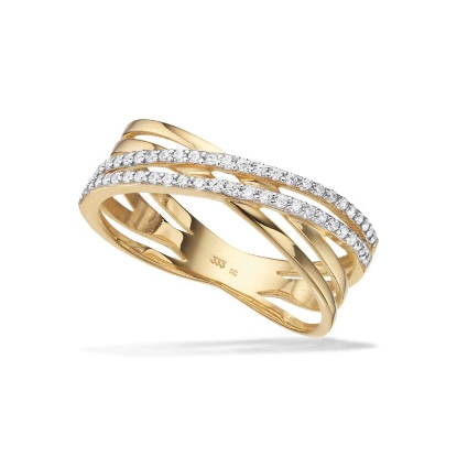 Billede af *Ring cubic zir. rd/hv 8 kt.