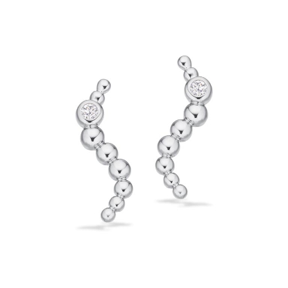 Billede af Øreringe kugler cubic zir. sølv pt.