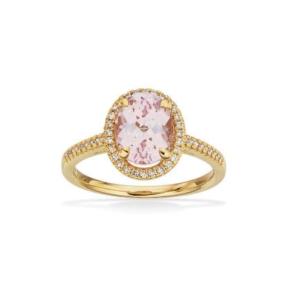 Billede af *Diana ring roset 0,16 H-W/SI-morganit 14 kt
