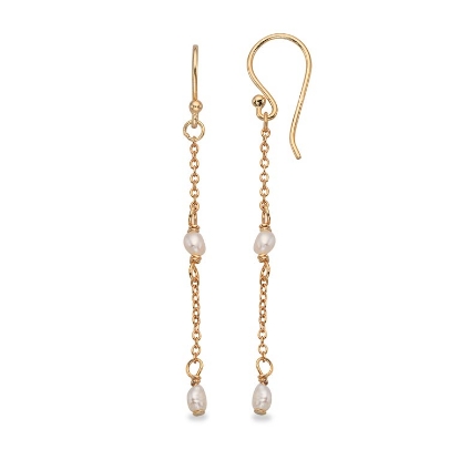 Billede af Ørebøjler barok perler sølv fg.