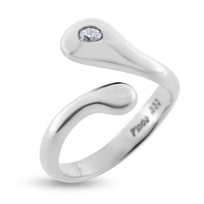 Billede af "Parted Diamond" Ring i 14 kt. hvg. m. diamant 0,10 w/vs.