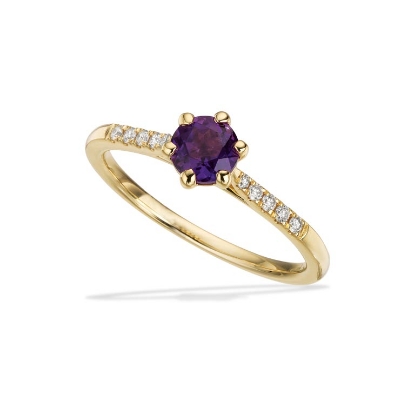 Billede af Ring ametyst +0,09 H-W/SI 14 kt
