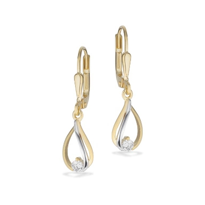 Billede af Ørebøjler cubic zir. rd/hv  8 kt.