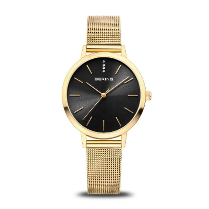 Billede af Bering Classic dameur stål gulddoublé 34mm 3bar
