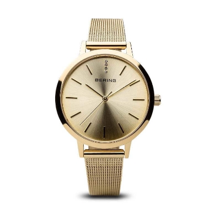 Billede af Bering Classic dameur stål gulddoublé 34mm 3bar