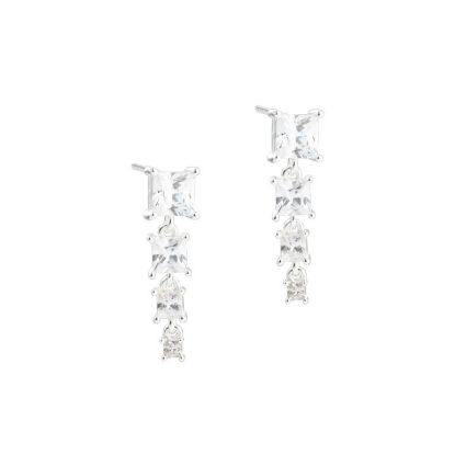 Billede af Aqua Dulce Edge Long øreringe sølv m. cz