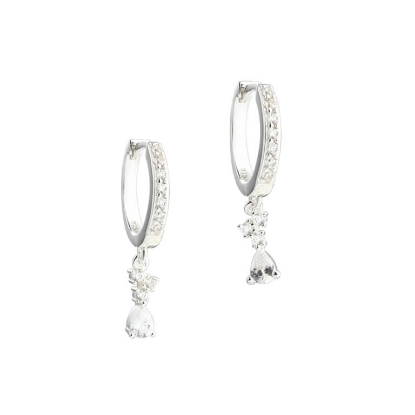 Billede af Aqua Dulce Aura Hoop øreringe sølv m. cz