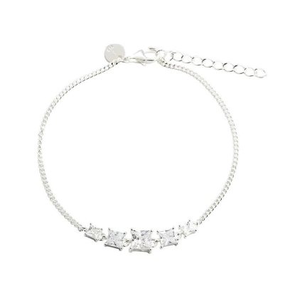 Billede af Aqua Dulce Edge armbånd sølv m. cz (17 + 3 cm)