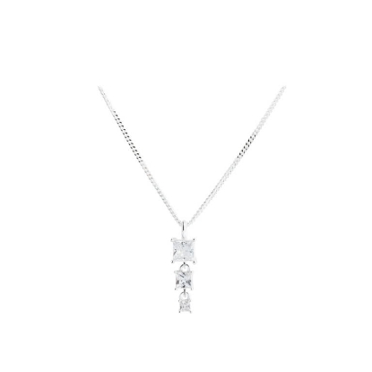 Billede af Aqua Dulce Edge halskæde sølv m. cz (42 + 3 cm)