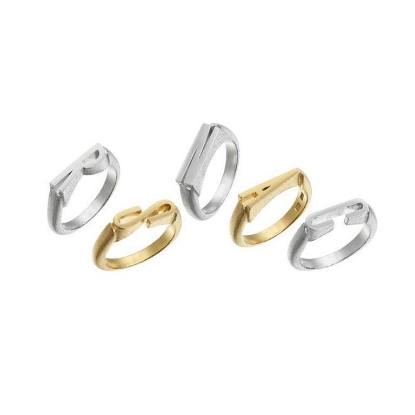 Billede af *Heiring INITIALS K ring rhodineret sølv str. 52