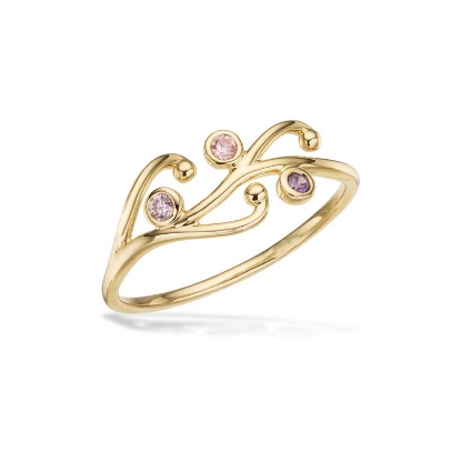 Billede af Ring pink/lilla cubic zir. 8 kt.